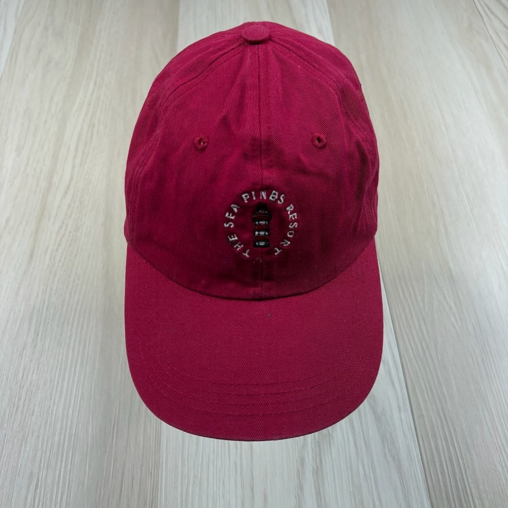 Ahead Mens Maroon The Sea Pines Resort Embroidered Adjustable Baseball Hat Cap